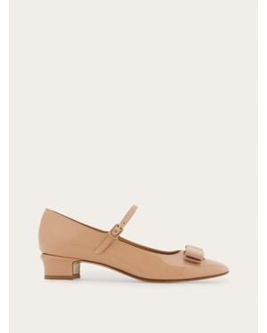 Ferragamo Vara Bow Mary Jane - Natural
