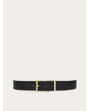 Ferragamo Reversible And Adjustable Gancini Belt - White