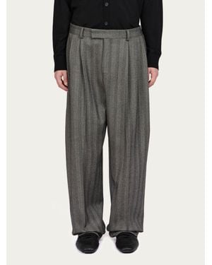 Ferragamo Chevron Tailored Trouser - Black