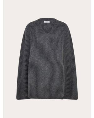 Ferragamo Cashmere Blend Cape - Grey