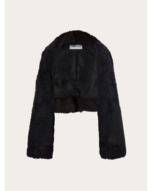 Ferragamo Kid Skin Bolero Coat - Black