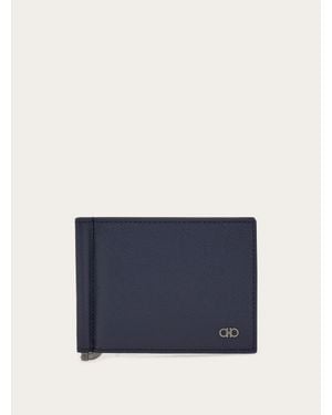Ferragamo Gancini Wallet With Money Clip - Blue