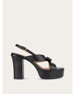 Ferragamo Vara Bow Platform Sandal - Black