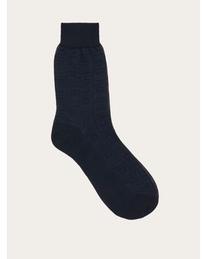 Ferragamo Monogram Ankle Socks - Blue