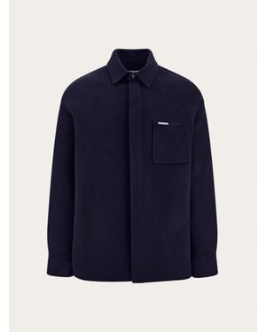 Ferragamo Cashmere-Blend Overshirt - Blue