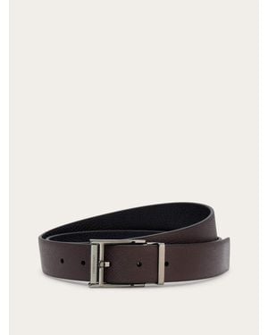 Ferragamo Hombre Cinturón Reversible Y Ajustable Rojo