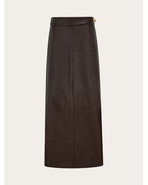 Ferragamo Longline Nappa Skirt - Brown