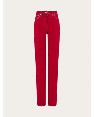 Ferragamo Five Pocket Trouser - Red