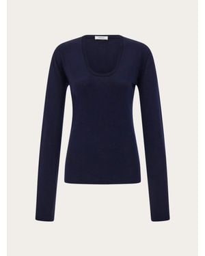 Ferragamo Lightweight Wool Top - Blue