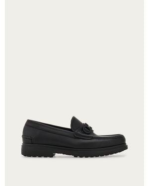 Ferragamo Loafer With Gancini Buckle - White