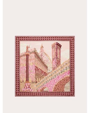 Ferragamo Palazzo Spini Feroni Print Silk Scarf - Pink