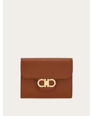 Ferragamo Gancini Compact Wallet - Brown