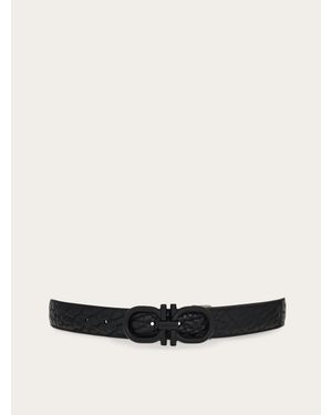Ferragamo Reversible And Adjustable Gancini Belt - White