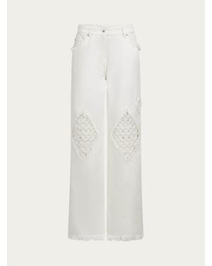 Ferragamo Damen 5-Pocket-Jeans - Weiß
