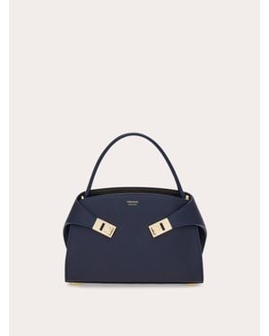 Ferragamo Hug Soft Bicolor Handbag (Xs) - Blue