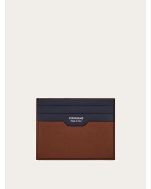 Ferragamo Monogram Credit Card Holder - Blue
