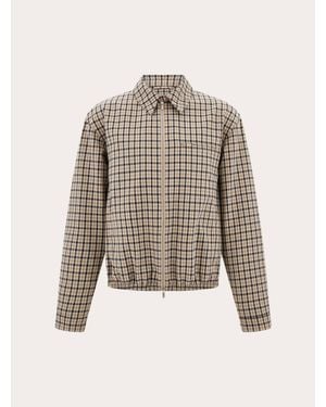 Ferragamo Check Bomber Jacket - Blue