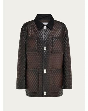 Ferragamo Herren Gesteppter Nappablouson - Schwarz