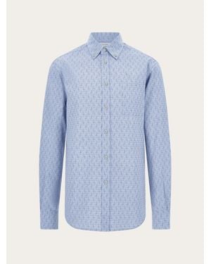 Ferragamo Monogram Shirt - Blue
