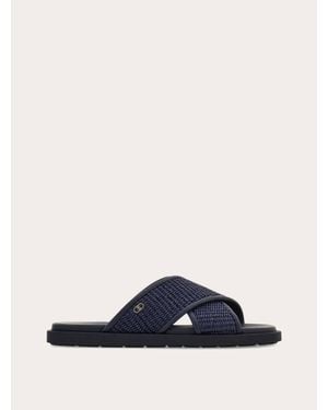 Ferragamo Herren Sandale Mit Überkreuzten Riemen Größe - Blau