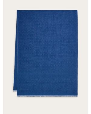Ferragamo Logo Embellished Stole - Blue
