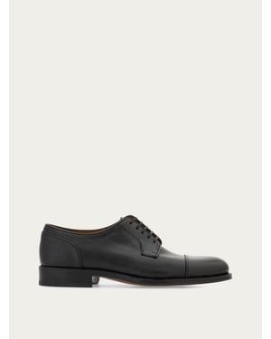 Ferragamo Derby Shoe With Stitching Detail - White