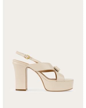 Ferragamo Vara Bow Platform Sandal - Natural
