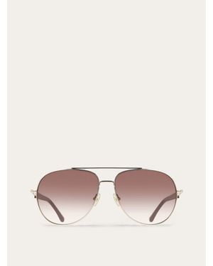 Ferragamo Aviator Frame Sunglasses - Pink