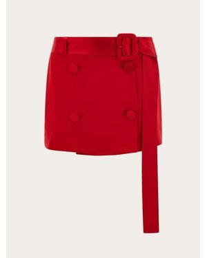 Ferragamo Mini Wrap Skirt - Red