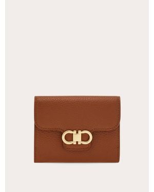 Ferragamo Gancini Compact Wallet - Brown