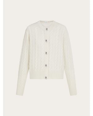 Ferragamo Cable Knit Cardigan - Natural