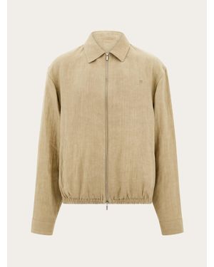 Ferragamo Linen Blouson - Natural