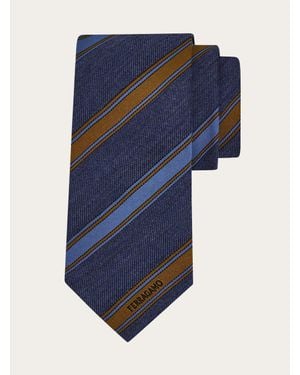 Ferragamo Regimental Jacquard Tie - Blue