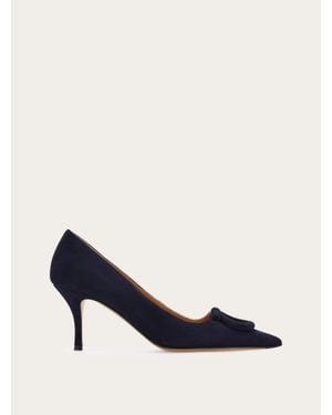 Ferragamo Damen Pumps Mit Maxi Gancini Größe - Blau