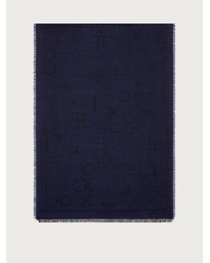 Ferragamo Gancini Silk & Cashmere-Blend Stole - Blue