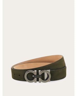 Ferragamo Adjustable Gancini Belt - Green