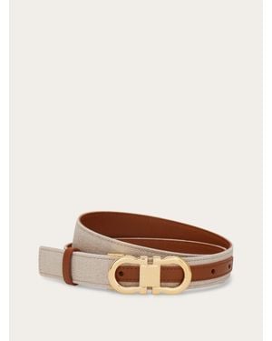 Ferragamo Reversible And Adjustable Gancini Belt - Brown