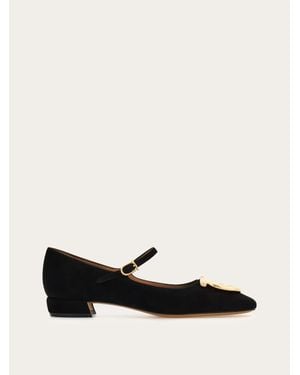 Ferragamo Maxi Gancini Mary Jane - Black
