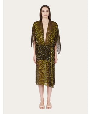 Ferragamo Silk And Viscose Dress - Green