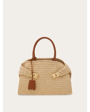Ferragamo Hug Handbag (M) - Natural
