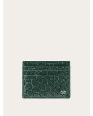 Ferragamo Gancini Credit Card Holder - Green