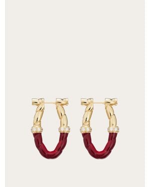 Ferragamo Large Lacquered Hoop Earrings