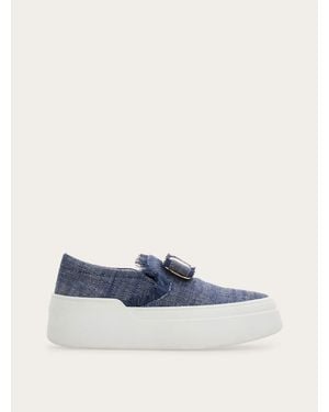 Ferragamo New Vara Plate Slip On - Blue