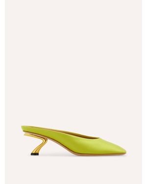 Ferragamo S-Shaped Heel Mule .5 - Yellow