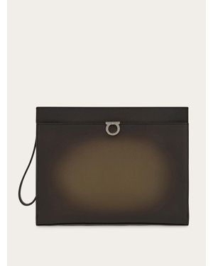 Ferragamo Uomo Pouch Gancini - Marrone