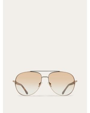 Ferragamo Aviator Frame Sunglasses - Natural