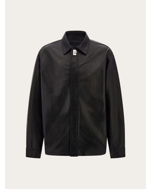 Ferragamo Nappa Over Shirt - Black