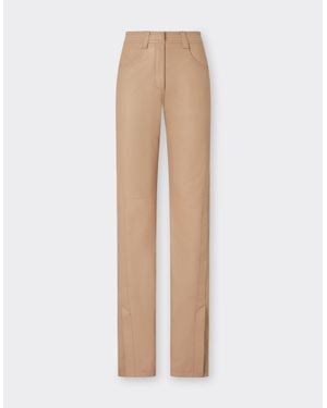 Ferrari Straight-Leg Leather Trousers - White