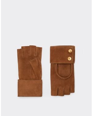 Ferrari Fingerless Gloves - Brown