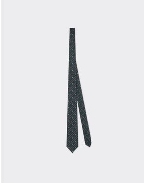 Ferrari Jacquard Silk Tie With Prancing Horse - White